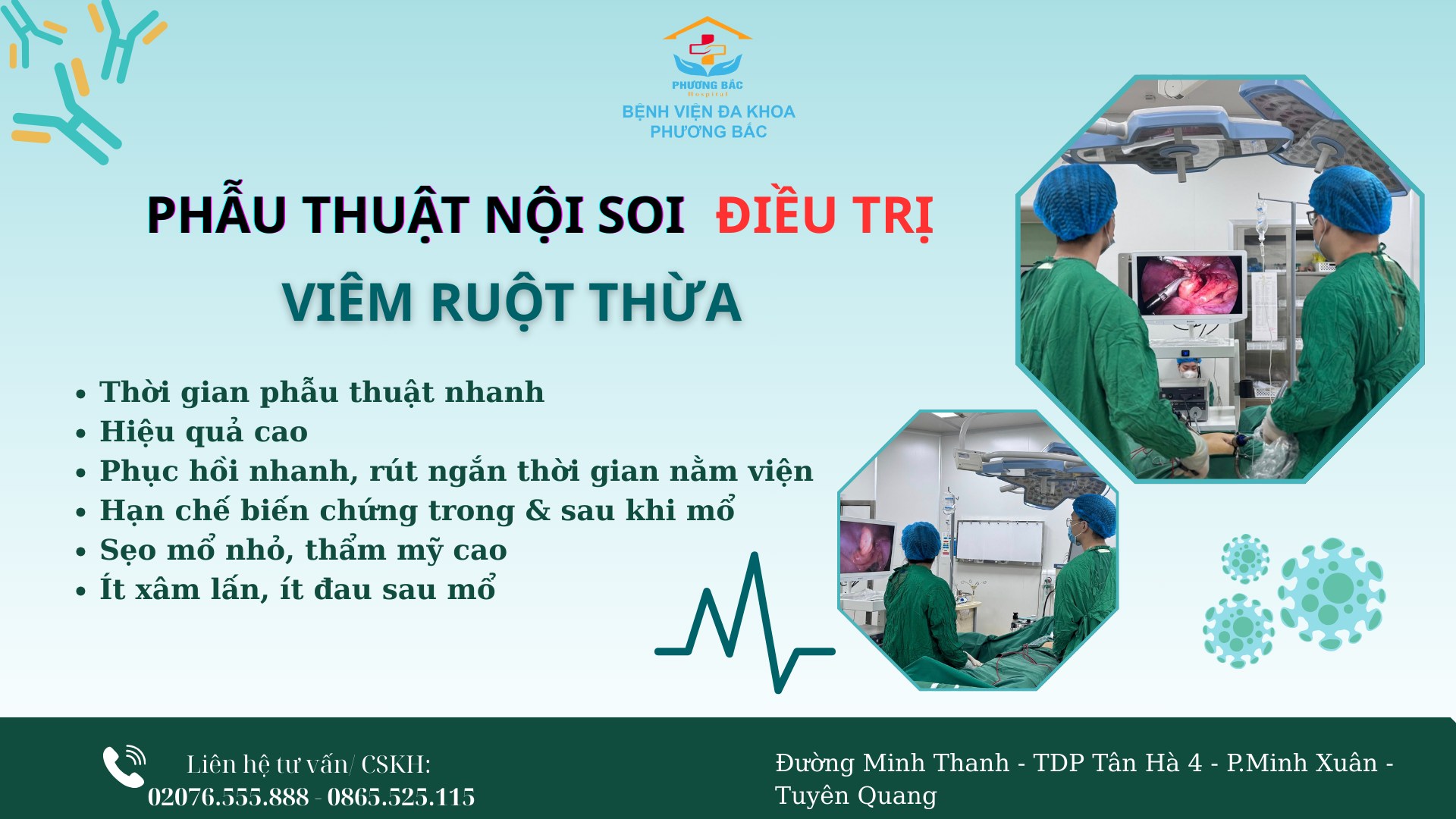 PHẪU THUẬT NỘI SOI VIÊM RUỘT THỪA TẠI BVĐK PHƯƠNG BẮC
