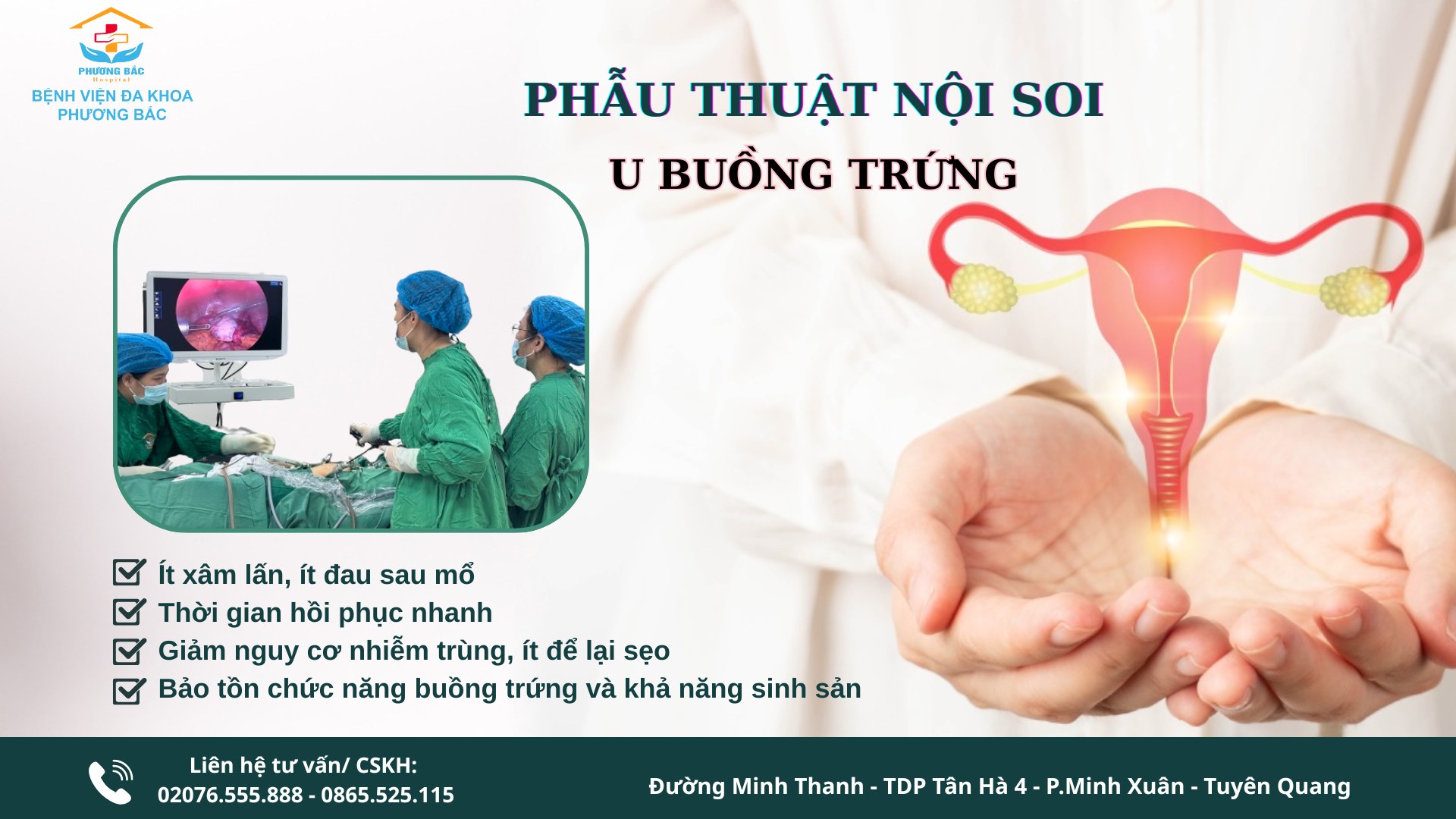 PHẪU THUẬT NỘI SOI U BUỒNG TRỨNG – ĐIỀU TRỊ HIỆU QUẢ, AN TOÀN CHO PHỤ NỮ