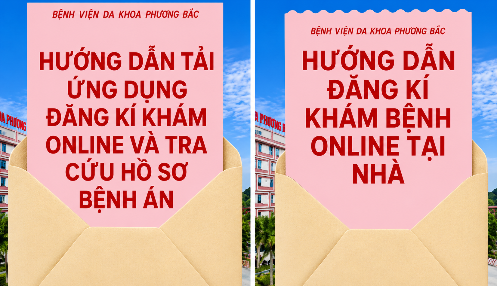 BVĐK PHƯƠNG BẮC GỬI QUÝ KHÁCH HƯỚNG DẪN VỀ ĐĂNG KÝ KHÁM ONLINE, TRA CỨU HỒ SƠ BỆNH ÁN TRÊN WEBSITE VÀ TẢI ỨNG DỤNG TRÊN ĐIỆN THOẠI