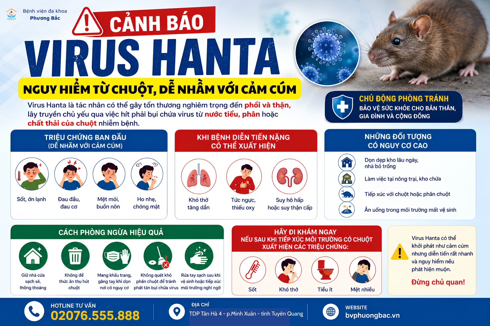 VIRUS HANTA – NGUY HIỂM TỪ CHUỘT, DỄ NHẦM VỚI CẢM CÚM