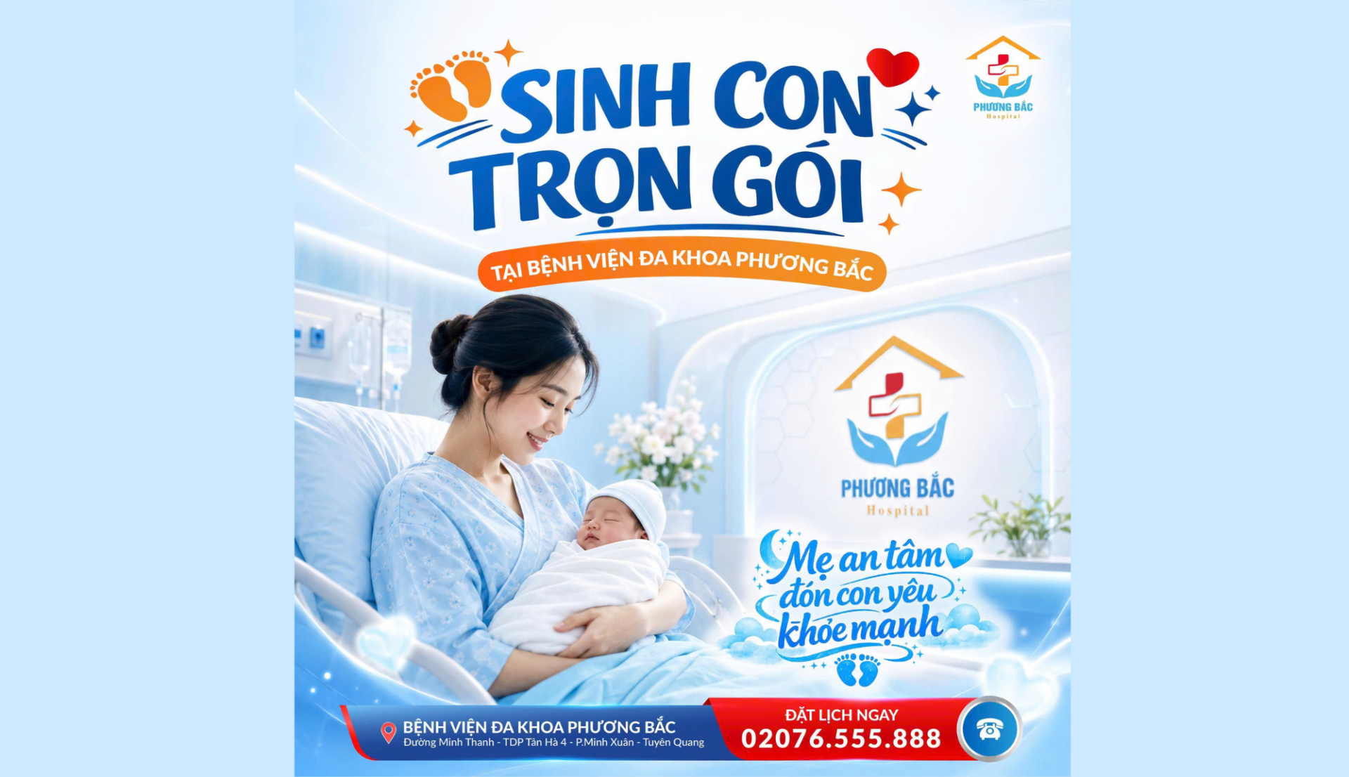 SINH CON TRỌN GÓI TẠI BỆNH VIỆN PHƯƠNG BẮC – MẸ AN TÂM ĐÓN CON YÊU KHỎE MẠNH