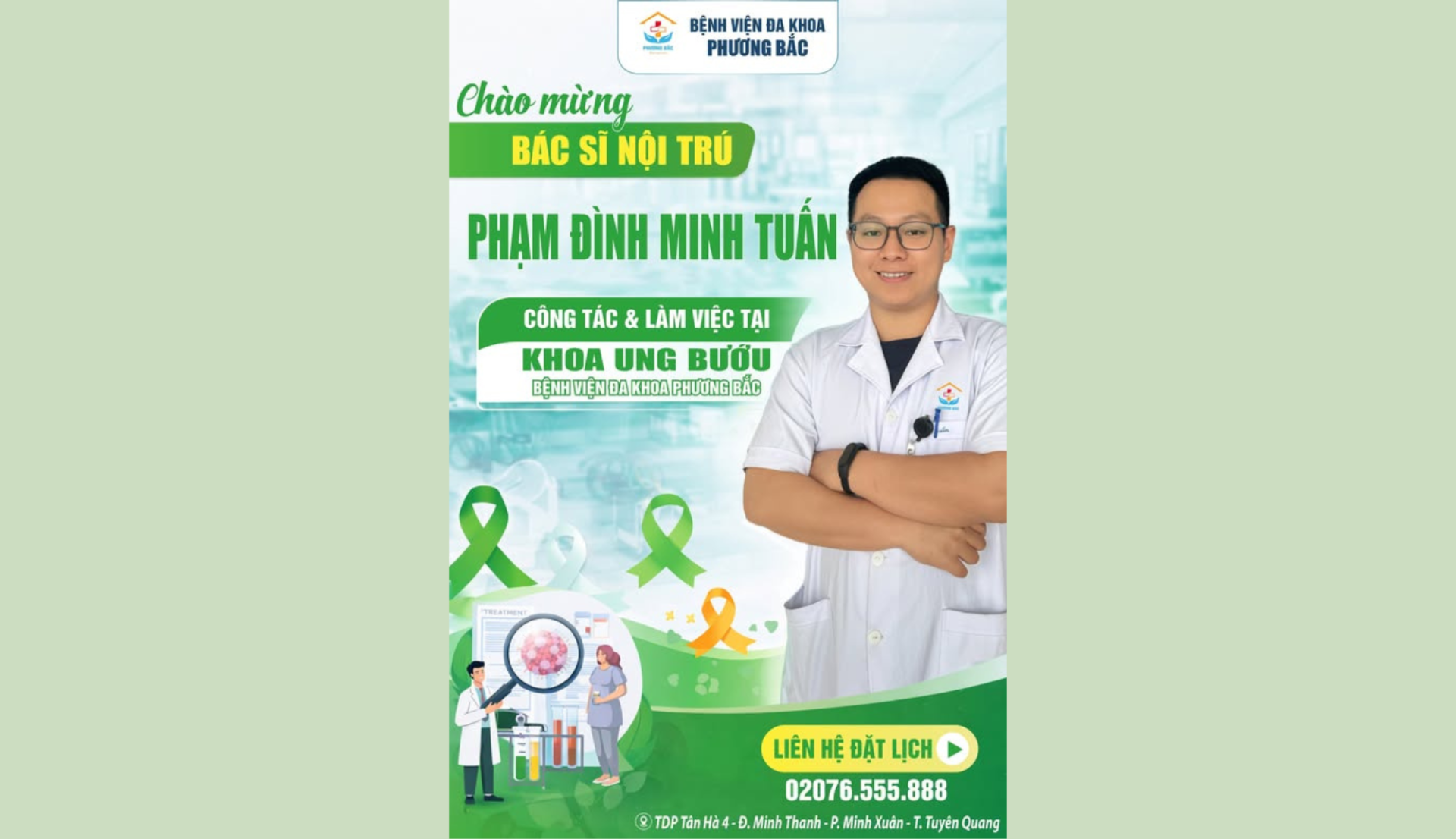 CHÀO MỪNG BÁC SĨ NỘI TRÚ PHẠM ĐÌNH MINH TUẤN VỀ CÔNG TÁC TẠI KHOA UNG BƯỚU - BVĐK PHƯƠNG BẮC