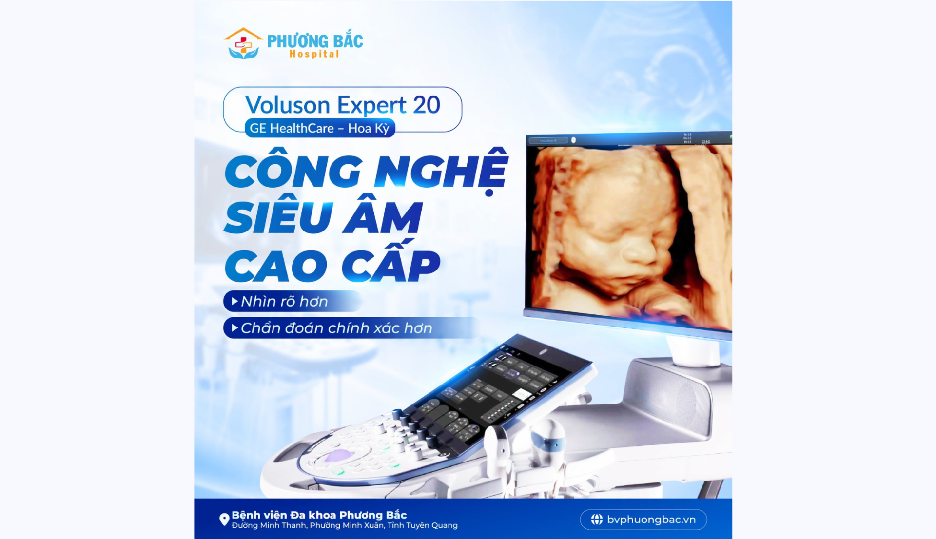 VOLUSON EXPERT 20 – HỆ THỐNG SIÊU ÂM SẢN PHỤ KHOA CAO CẤP TẠI BỆNH VIỆN ĐA KHOA PHƯƠNG BẮC