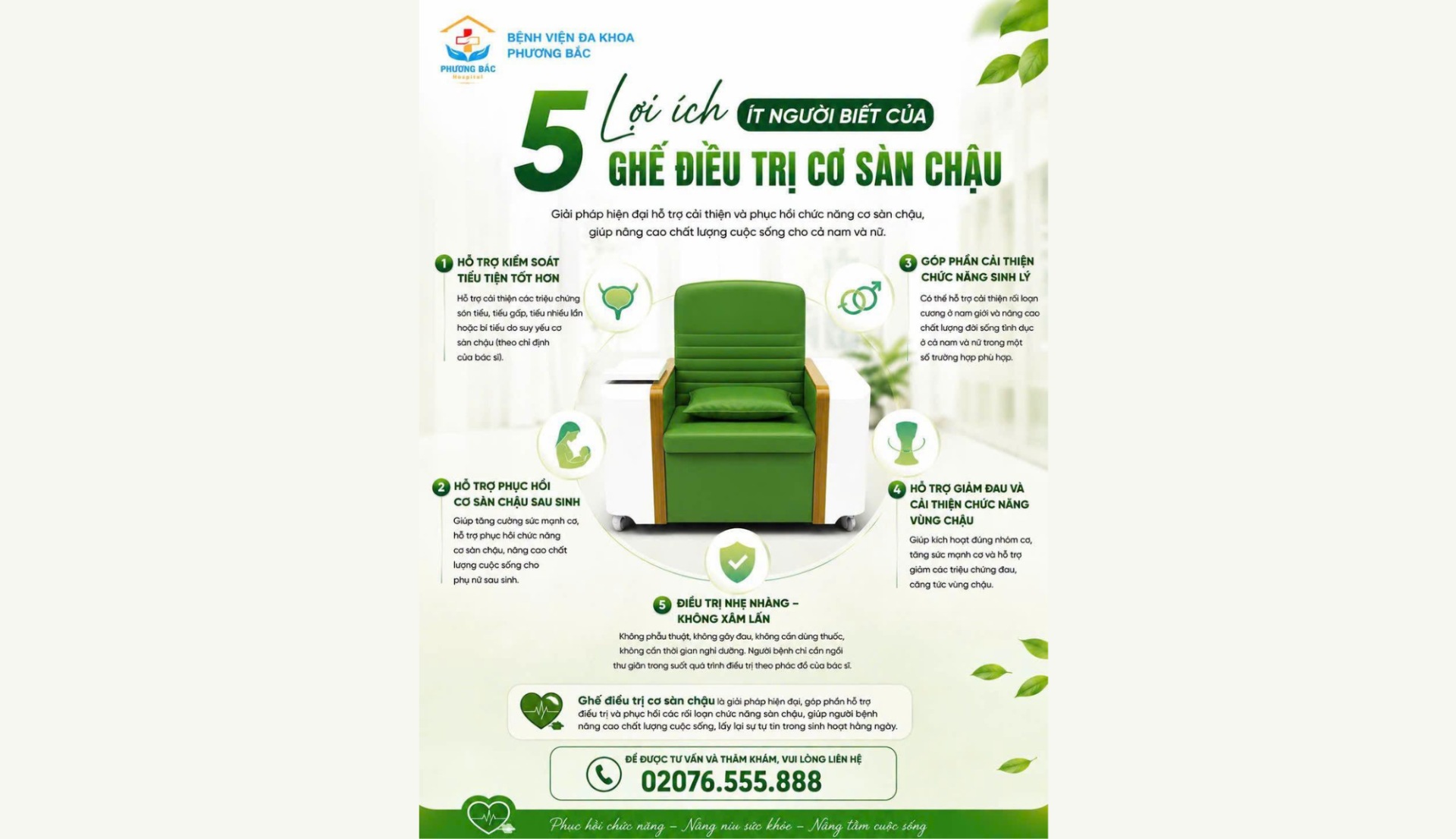 5 LỢI ÍCH ÍT NGƯỜI BIẾT CỦA GHẾ ĐIỀU TRỊ CƠ SÀN CHẬU